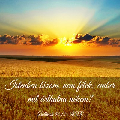 Picture 03 - Zsoltárok 56:12 KAR - Istenben bízom, nem félek; ember mit árthatna - Bible Verse Picture