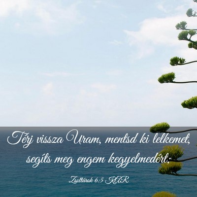 Picture 03 - Zsoltárok 6:5 KAR - Térj vissza Uram, mentsd ki lelkemet, segíts - Bible Verse Picture