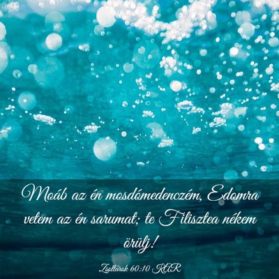 Picture 03 - Zsoltárok 60:10 KAR - Moáb az én mosdómedenczém, Edomra vetem az - Bible Verse Picture