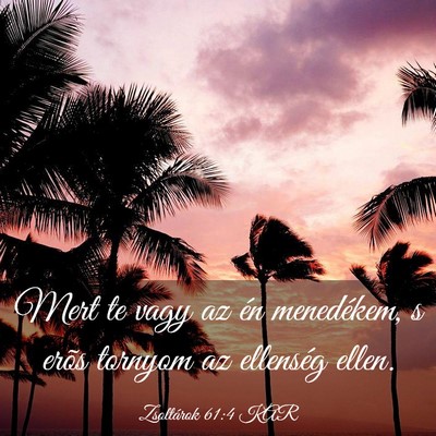 Picture 03 - Zsoltárok 61:4 KAR - Mert te vagy az én menedékem, s erõs tornyom - Bible Verse Picture