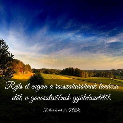 Picture 03 - Zsoltárok 64:3 KAR - Rejts el engem a rosszakaróknak tanácsa elõl, - Bible Verse Picture