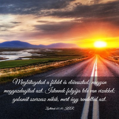 Picture 03 - Zsoltárok 65:10 KAR - Meglátogatod a földet és elárasztod; nagyon - Bible Verse Picture