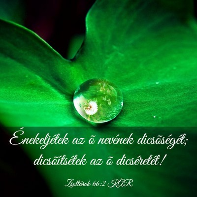 Picture 03 - Zsoltárok 66:2 KAR - Énekeljétek az õ nevének dicsõségét; - Bible Verse Picture
