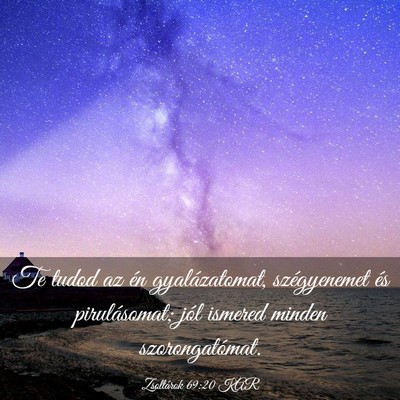 Picture 03 - Zsoltárok 69:20 KAR - Te tudod az én gyalázatomat, szégyenemet és - Bible Verse Picture