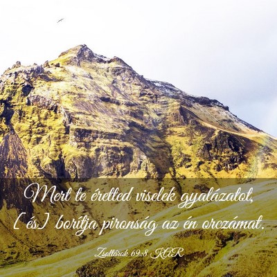 Picture 03 - Zsoltárok 69:8 KAR - Mert te éretted viselek gyalázatot, [és] - Bible Verse Picture