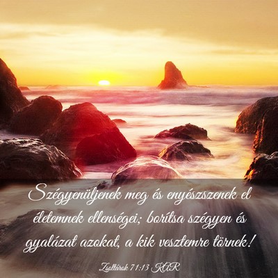 Picture 03 - Zsoltárok 71:13 KAR - Szégyenüljenek meg és enyészszenek el - Bible Verse Picture