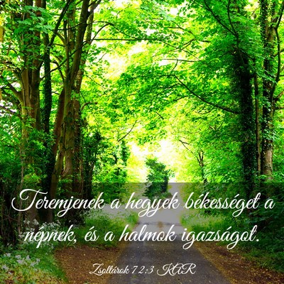 Picture 03 - Zsoltárok 72:3 KAR - Teremjenek a hegyek békességet a népnek, és a - Bible Verse Picture