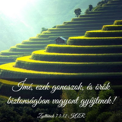 Picture 03 - Zsoltárok 73:12 KAR - Ímé, ezek gonoszok, és örök biztonságban - Bible Verse Picture