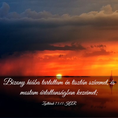 Picture 03 - Zsoltárok 73:13 KAR - Bizony hiába tartottam én tisztán szívemet, - Bible Verse Picture
