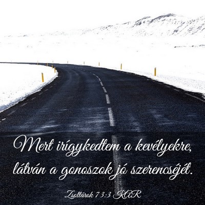 Picture 03 - Zsoltárok 73:3 KAR - Mert irígykedtem a kevélyekre, látván a - Bible Verse Picture