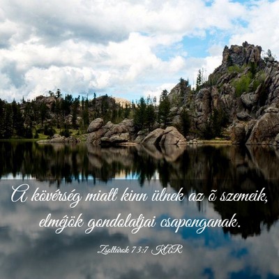 Picture 03 - Zsoltárok 73:7 KAR - A kövérség miatt kinn ülnek az õ szemeik, - Bible Verse Picture