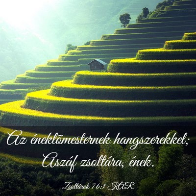 Picture 03 - Zsoltárok 76:1 KAR - Az éneklõmesternek hangszerekkel; Aszáf - Bible Verse Picture