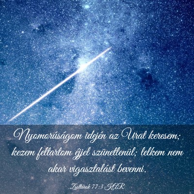 Picture 03 - Zsoltárok 77:3 KAR - Nyomorúságom idején az Urat keresem; kezem - Bible Verse Picture