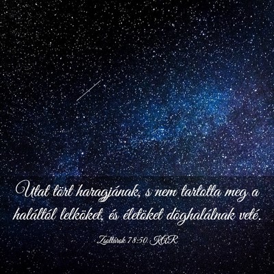 Picture 03 - Zsoltárok 78:50 KAR - Utat tört haragjának, s nem tartotta meg a - Bible Verse Picture
