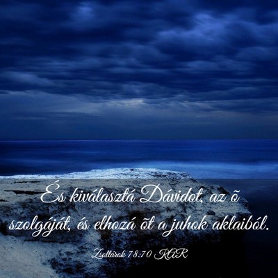Picture 03 - Zsoltárok 78:70 KAR - És kiválasztá Dávidot, az õ szolgáját, és - Bible Verse Picture