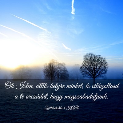 Picture 03 - Zsoltárok 80:4 KAR - Oh Isten, állíts helyre minket, és - Bible Verse Picture