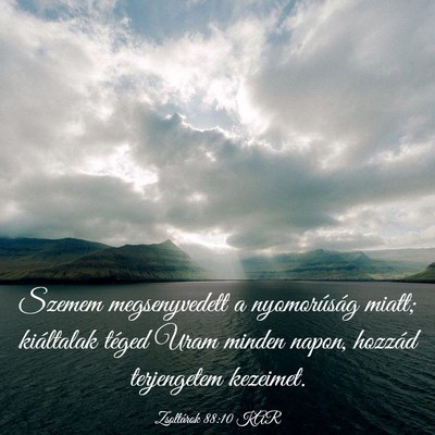 Picture 03 - Zsoltárok 88:10 KAR - Szemem megsenyvedett a nyomorúság miatt; - Bible Verse Picture