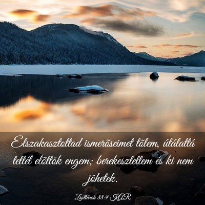 Picture 03 - Zsoltárok 88:9 KAR - Elszakasztottad ismerõseimet tõlem, útálattá - Bible Verse Picture