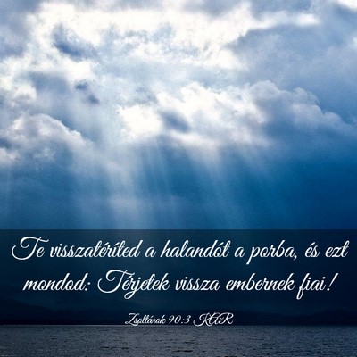Picture 03 - Zsoltárok 90:3 KAR - Te visszatéríted a halandót a porba, és ezt - Bible Verse Picture