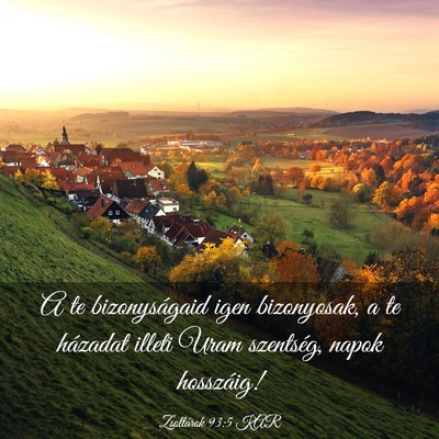 Picture 03 - Zsoltárok 93:5 KAR - A te bizonyságaid igen bizonyosak, a te házadat - Bible Verse Picture