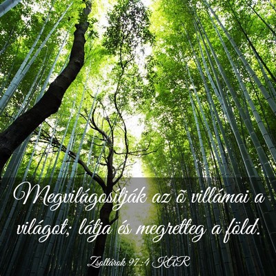 Picture 03 - Zsoltárok 97:4 KAR - Megvilágosítják az õ villámai a világot; - Bible Verse Picture