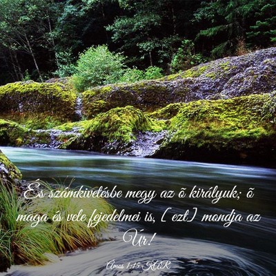 Picture 03 - Ámos 1:15 KAR - És számkivetésbe megy az õ királyuk; õ maga - Bible Verse Picture