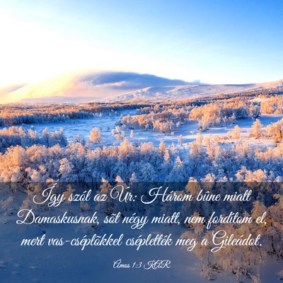 Picture 03 - Ámos 1:3 KAR - Így szól az Úr: Három bûne miatt - Bible Verse Picture
