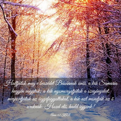 Picture 03 - Ámos 4:1 KAR - Halljátok meg e beszédet Básánnak ünõi, a - Bible Verse Picture