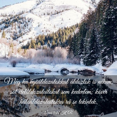 Picture 03 - Ámos 5:22 KAR - Még ha égõáldozatokkal áldoztok is nékem, - Bible Verse Picture