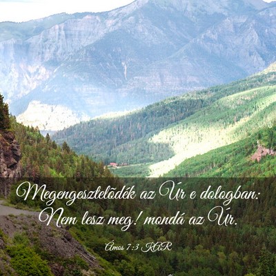 Picture 03 - Ámos 7:3 KAR - Megengesztelõdék az Úr e dologban: Nem lesz - Bible Verse Picture