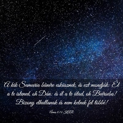 Picture 03 - Ámos 8:14 KAR - A kik Samaria bûnére esküsznek, és ezt - Bible Verse Picture