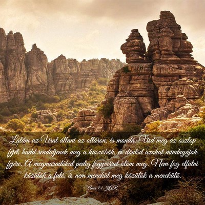 Picture 03 - Ámos 9:1 KAR - Látám az Urat állani az oltáron, és mondá: - Bible Verse Picture