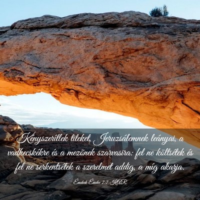 Picture 03 - Énekek Éneke 2:7 KAR - Kényszerítlek titeket, Jeruzsálemnek leányai, - Bible Verse Picture
