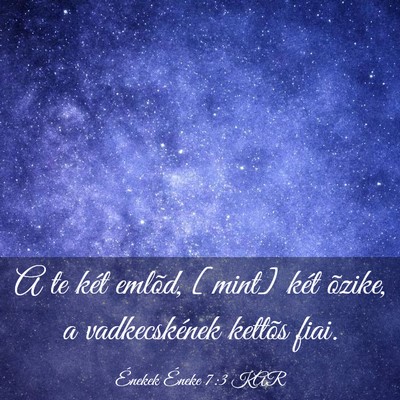 Picture 03 - Énekek Éneke 7:3 KAR - A te két emlõd, [mint] két õzike, a - Bible Verse Picture