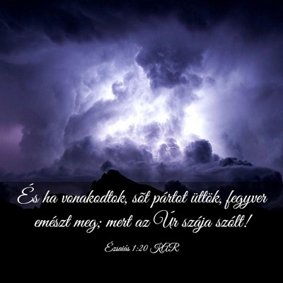 Picture 03 - Ézsaiás 1:20 KAR - És ha vonakodtok, sõt pártot üttök, fegyver - Bible Verse Picture