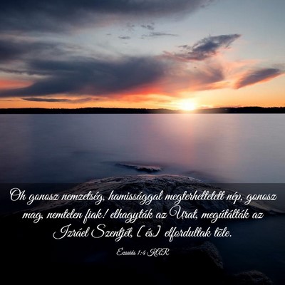 Picture 03 - Ézsaiás 1:4 KAR - Oh gonosz nemzetség, hamissággal - Bible Verse Picture