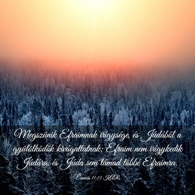 Picture 03 - Ézsaiás 11:13 KAR - Megszünik Efraimnak irígysége, és Júdából - Bible Verse Picture