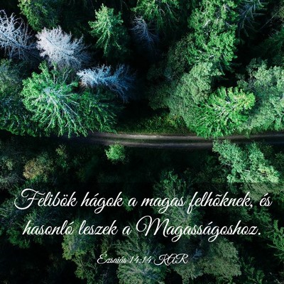 Picture 03 - Ézsaiás 14:14 KAR - Felibök hágok a magas felhõknek, és hasonló - Bible Verse Picture