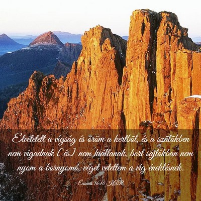 Picture 03 - Ézsaiás 16:10 KAR - Elvétetett a vígság és öröm a kertbõl, és - Bible Verse Picture