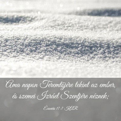 Picture 03 - Ézsaiás 17:7 KAR - Ama napon Teremtõjére tekint az ember, és - Bible Verse Picture