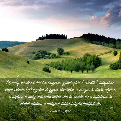 Picture 03 - Ézsaiás 18:2 KAR - A mely követeket küld a tengeren gyékénybõl - Bible Verse Picture