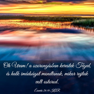 Picture 03 - Ézsaiás 26:16 KAR - Oh Uram! a szorongásban kerestek Téged, és - Bible Verse Picture