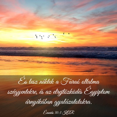 Picture 03 - Ézsaiás 30:3 KAR - És lesz néktek a Faraó oltalma szégyentekre, - Bible Verse Picture