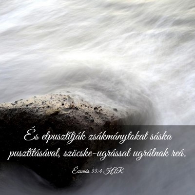Picture 03 - Ézsaiás 33:4 KAR - És elpusztítják zsákmánytokat sáska - Bible Verse Picture