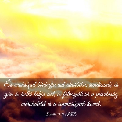 Picture 03 - Ézsaiás 34:11 KAR - És örökségül bírándja azt ökörbika, - Bible Verse Picture