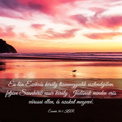 Picture 03 - Ézsaiás 36:1 KAR - És lõn Ezékiás király tizennegyedik - Bible Verse Picture