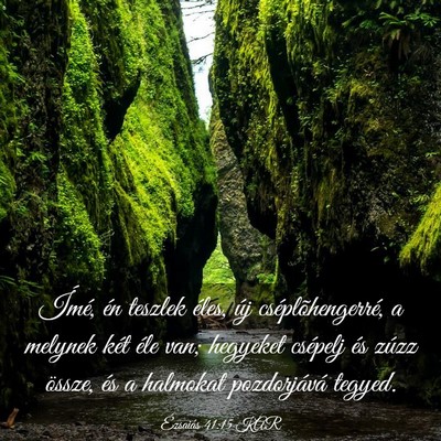 Picture 03 - Ézsaiás 41:15 KAR - Ímé, én teszlek éles, új cséplõhengerré, - Bible Verse Picture