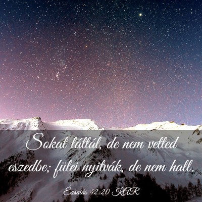 Picture 03 - Ézsaiás 42:20 KAR - Sokat láttál, de nem vetted eszedbe; fülei - Bible Verse Picture