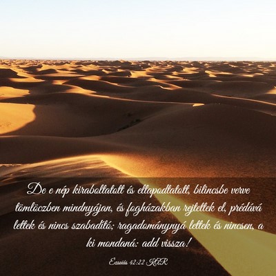 Picture 03 - Ézsaiás 42:22 KAR - De e nép kiraboltatott és eltapodtatott, - Bible Verse Picture
