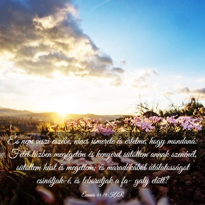 Picture 03 - Ézsaiás 44:19 KAR - És nem veszi eszébe, nincs ismerete és - Bible Verse Picture